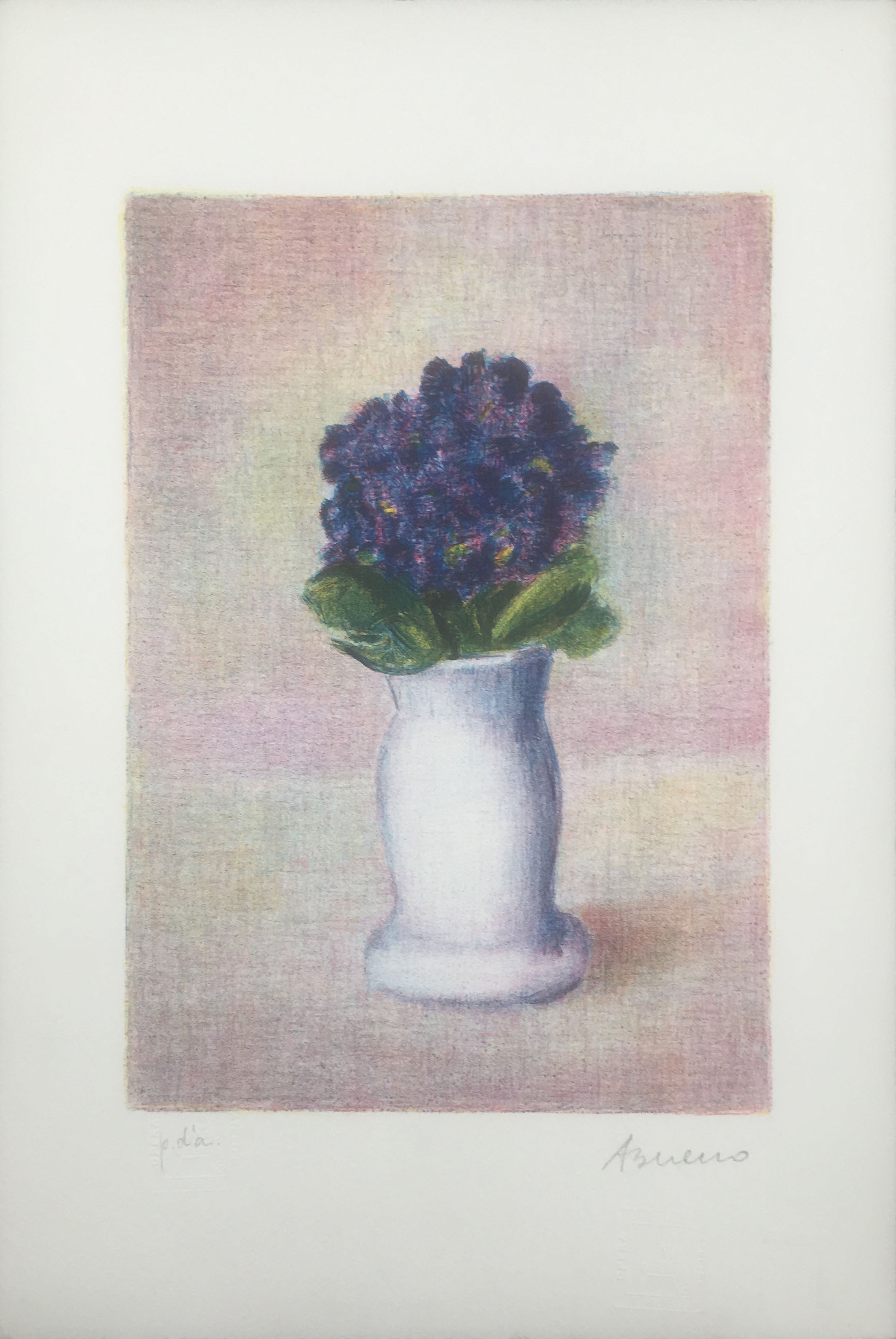 Antonio Bueno - Vase of violets