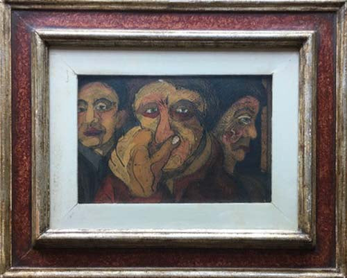 Figure in olio su cartone di Beppe Serafini