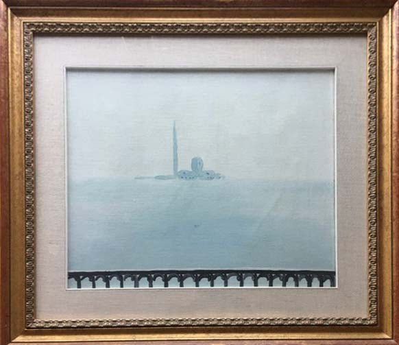 Veduta dell'Isola di San Giorgio in olio su tela firmato Guidi