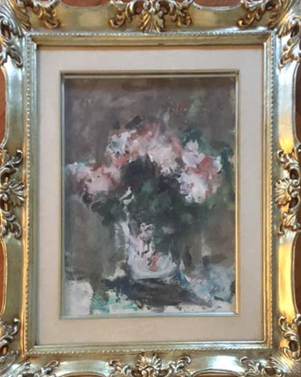 Vaso di fiori in olio su tela di Sergio Scatizzi