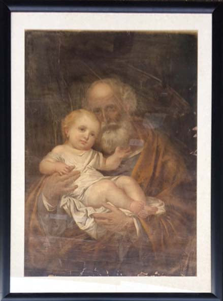 Grafica d'arte con Giuseppe e il bambino da Guercino