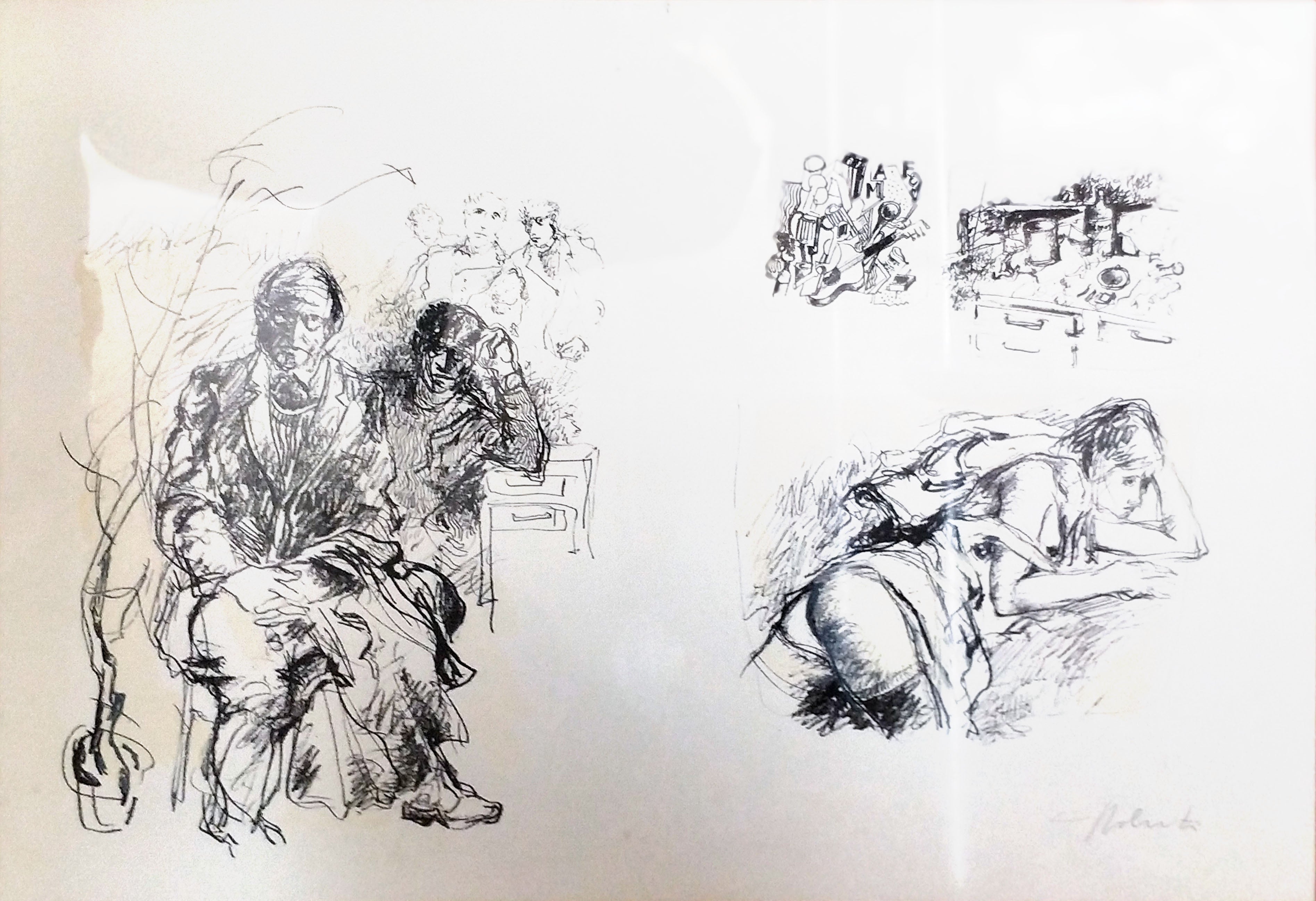 Carlo Malnati - Sketches on a Red Background