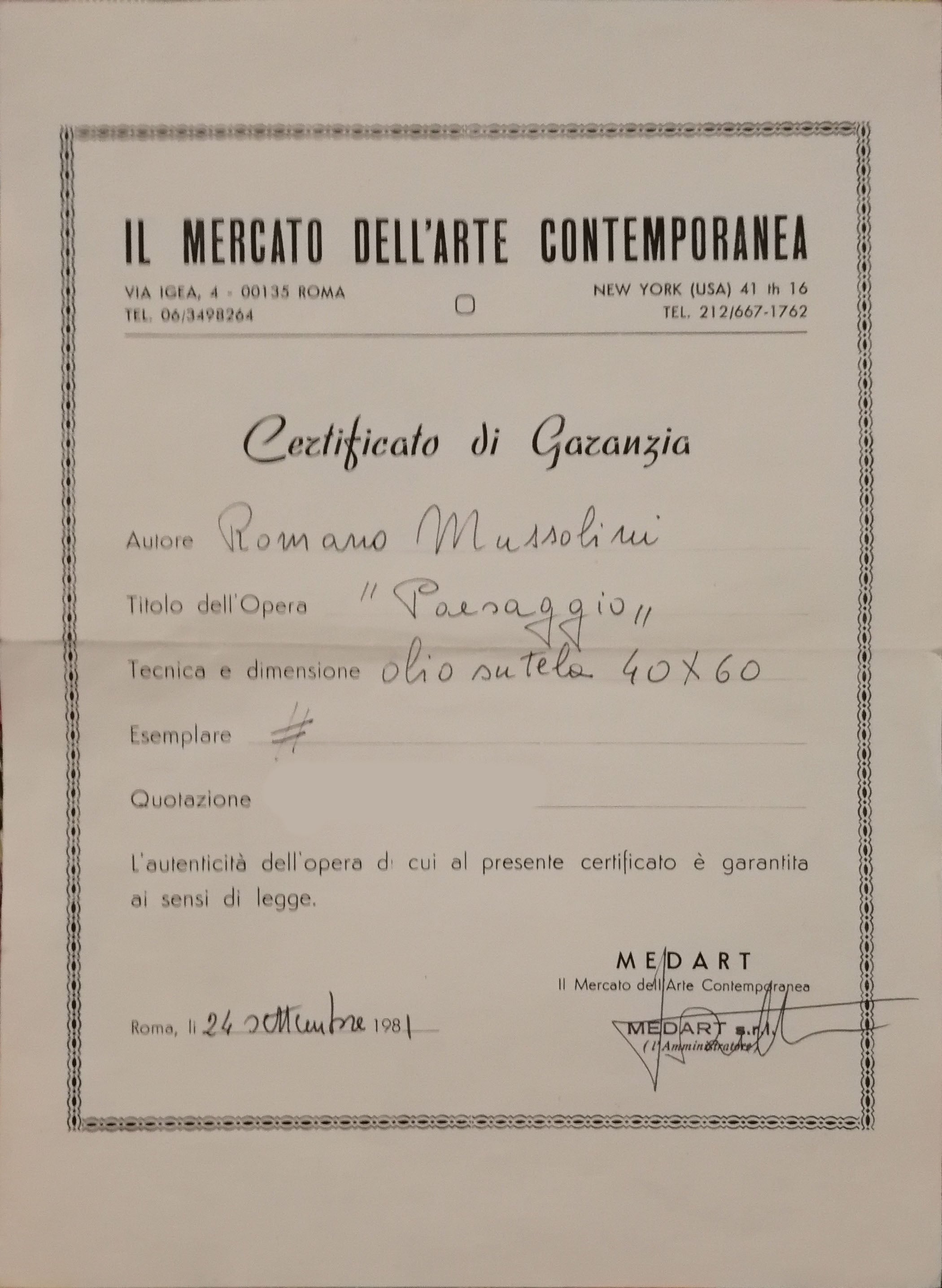 Romano Mussolini - Paisaje