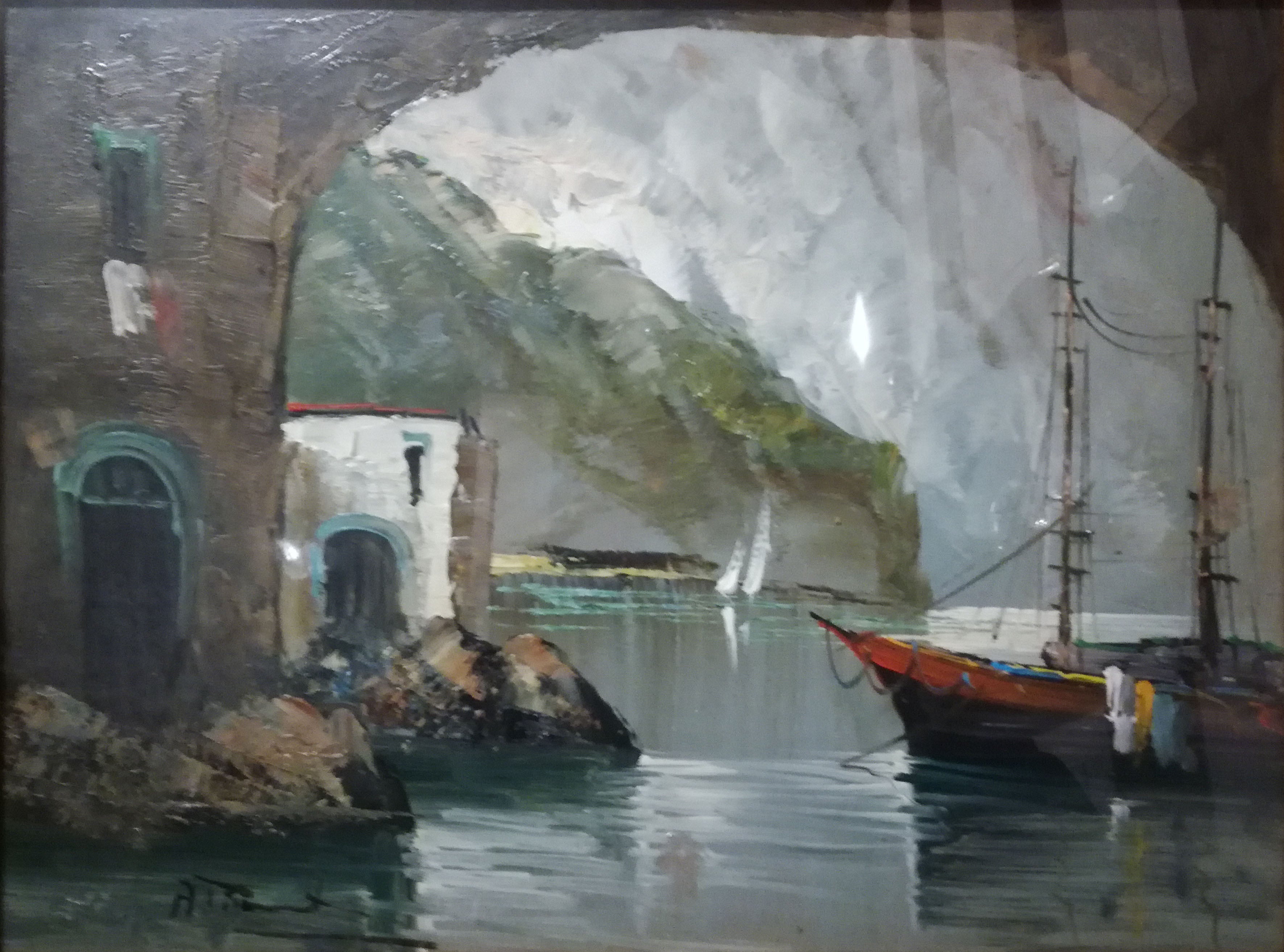Unknown Artist - Boat on Red