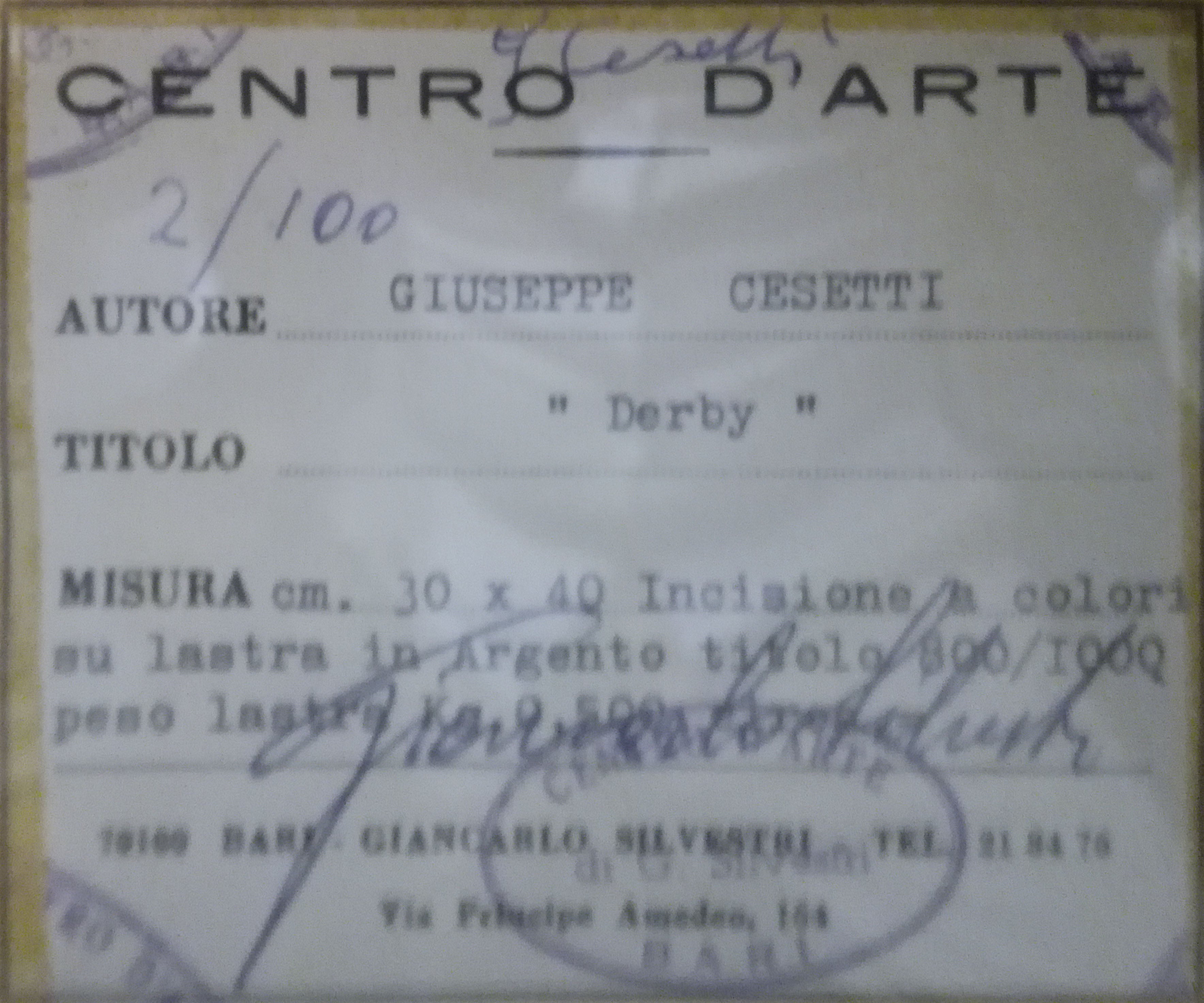 Giuseppe Cesetti - Derby
