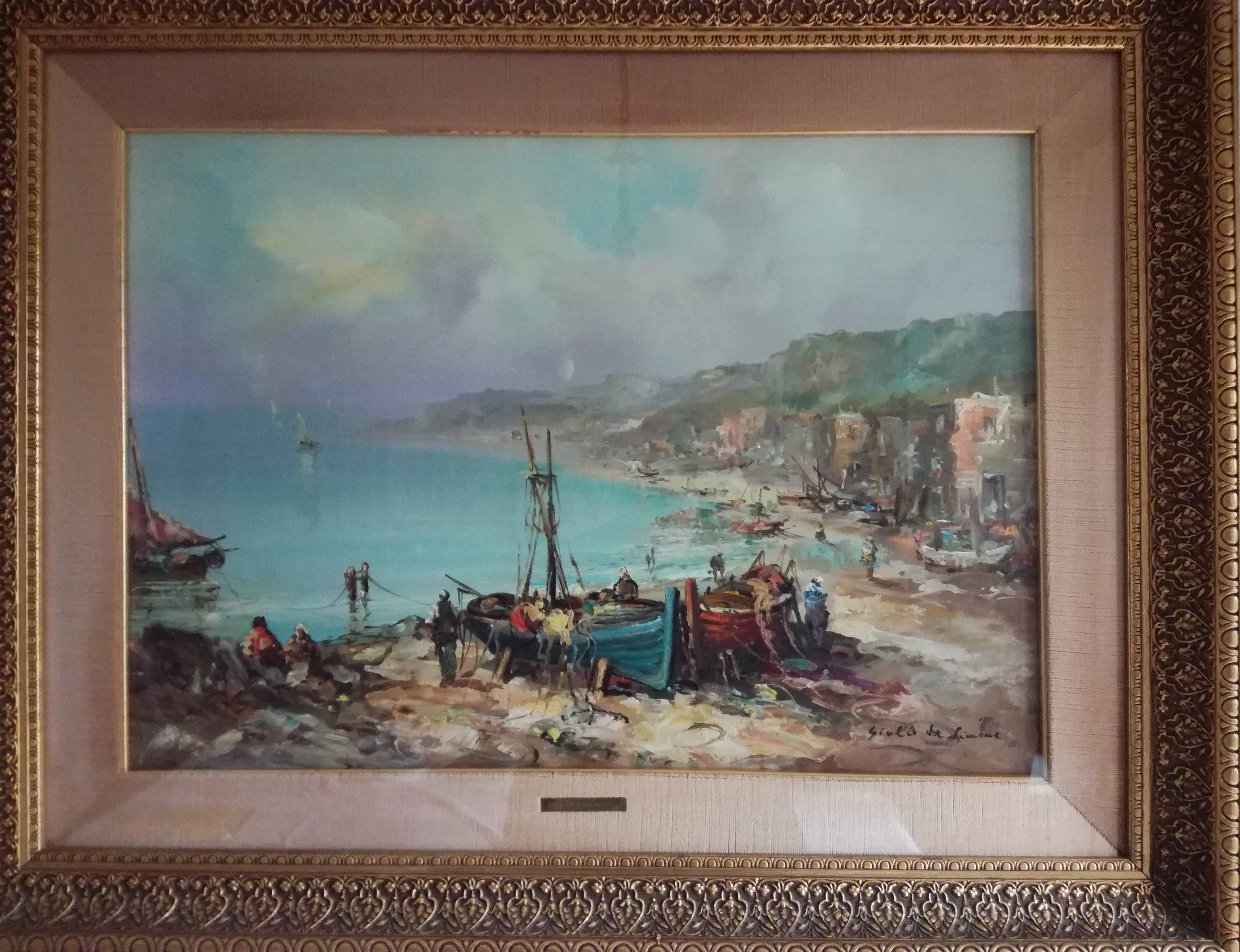 Giulio De Simone - Boats with Fishermen
