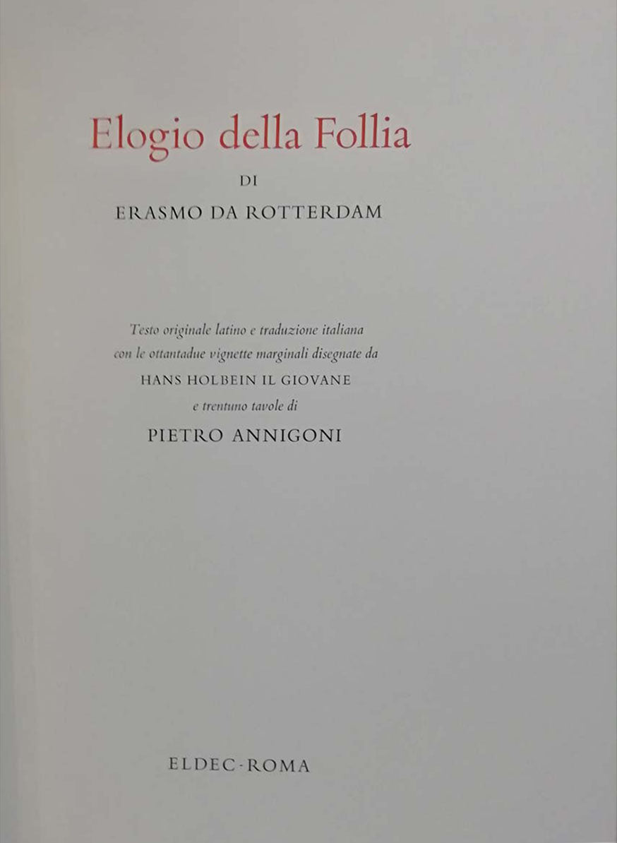 Erasmo de Róterdam Elogio de la locura - Eldec Roma