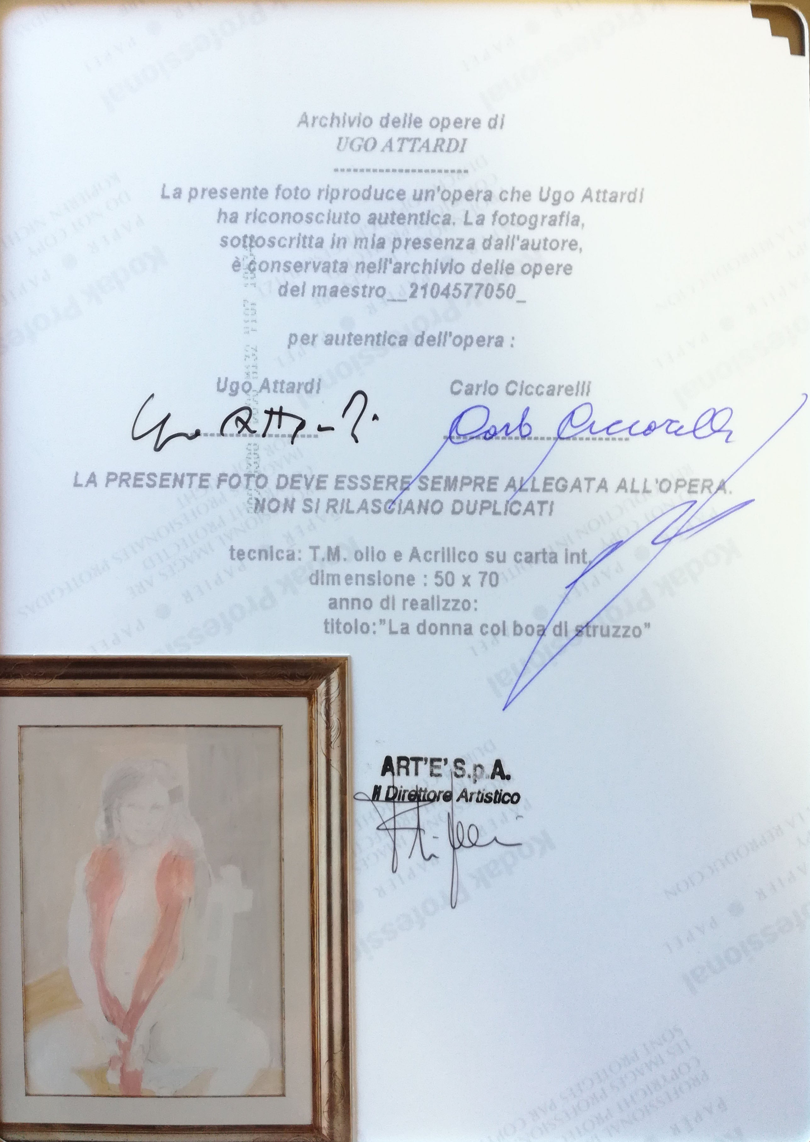 Ugo Attardi - The Woman with the Ostrich Boa