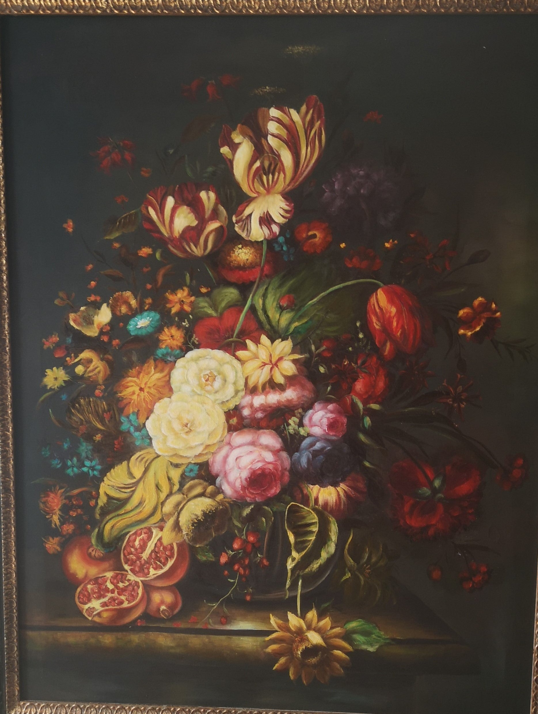 Master Painters Athenaeum - Flowers and Fruit - Hand-Painted Copy by Rachel Ruysch