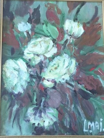 Rose bianche – Olio su tela – Laura Maj