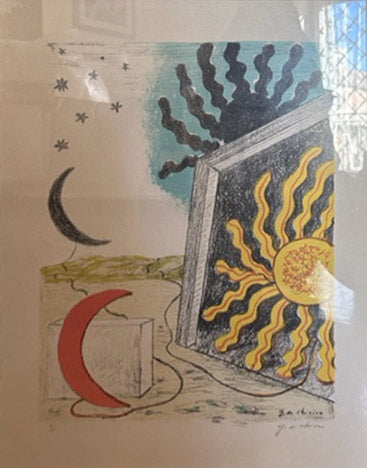 Giorgio De Chirico - Luna y Sol en un cuadrado