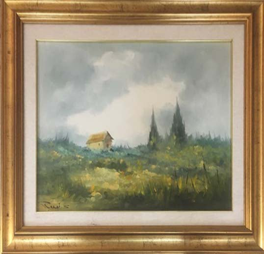 Paesaggio a olio su tela di Sergio Raugi