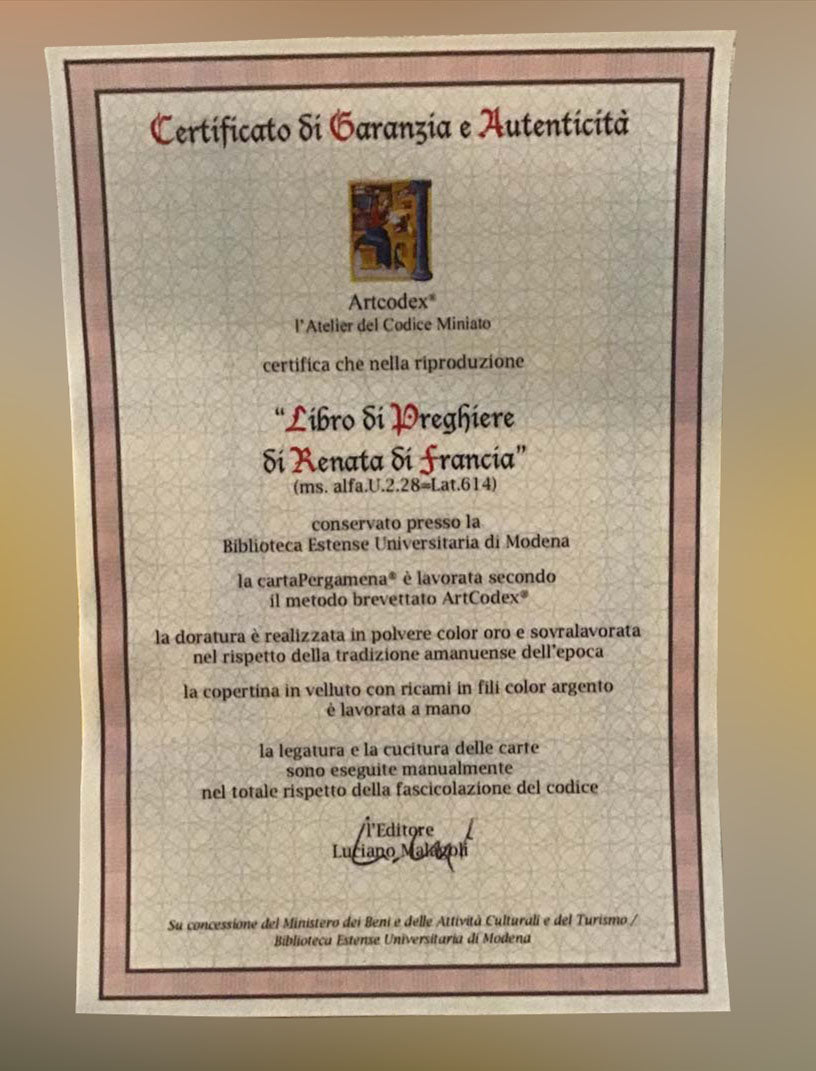Libro di Preghiere di Renata di Francia - Artcodex