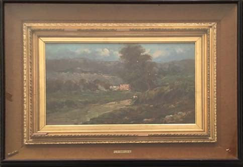 Paesaggio, olio su tela attribuito a R. Cascella