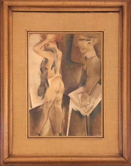Olio su tavola con figure di Alberto Manfredi