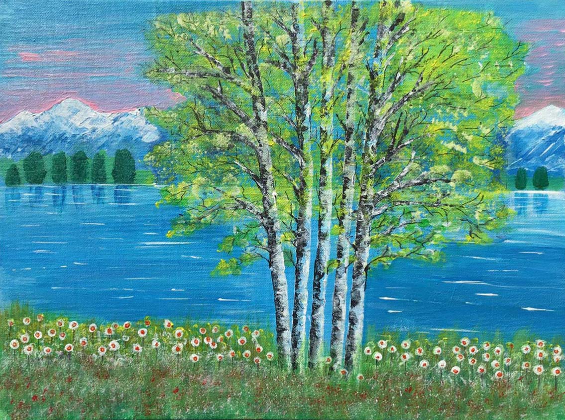 Emanuele Di Marzio - Landscape with Birch Trees