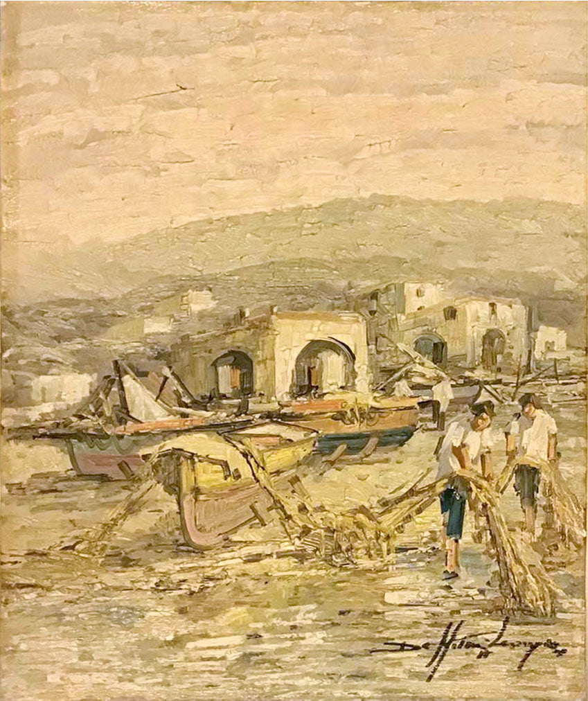 Leonzio De Mitri - Pescatori al lavoro