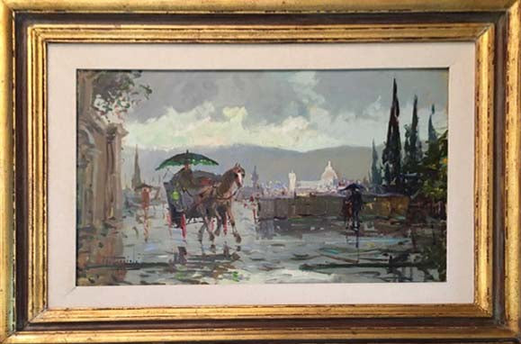 Panorama a Firenze, olio su tela di Mario Poggiali