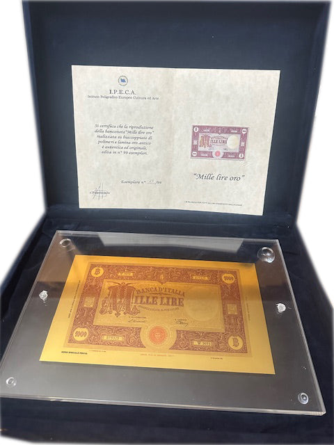 Moneda de oro de mil liras - IPECA (Instituto Poligráfico Europeo de Cultura y Arte)