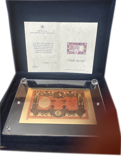Moneda de oro de mil liras - IPECA (Instituto Poligráfico Europeo de Cultura y Arte)
