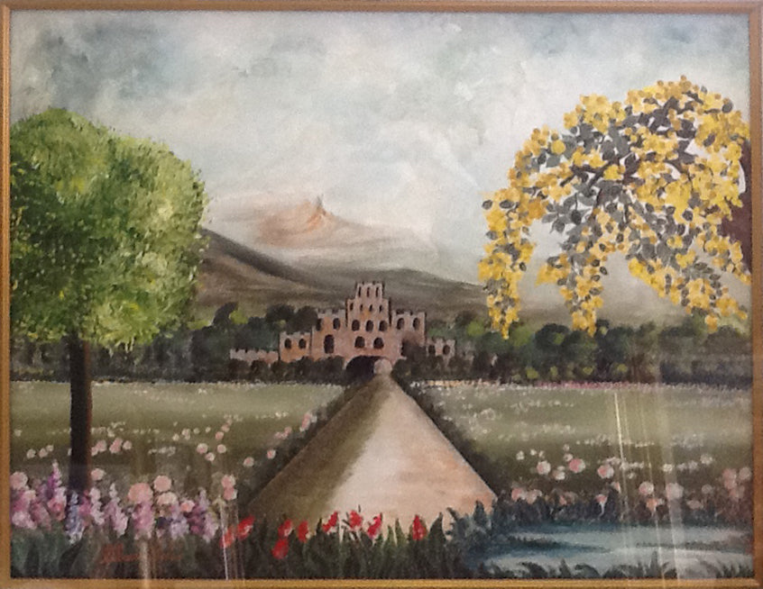 Marisa Polato - Veduta con fiori rosa