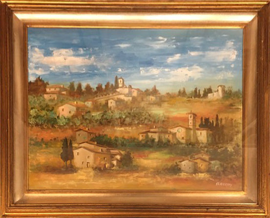 Aldo Guglielmo Azzini - Vista de la región de Campania de Carmignano (del natural)