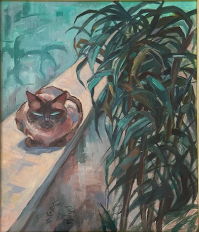 Maria Cortini Viviani - Gatto sul davanzale