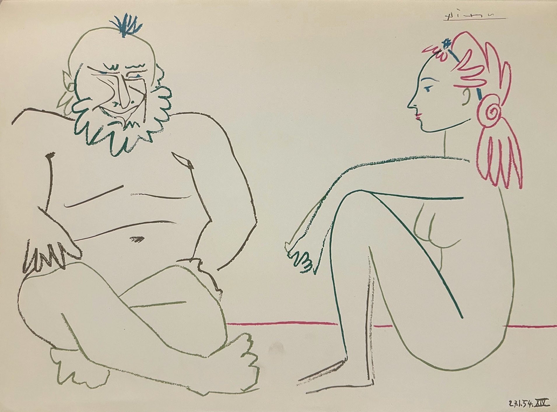 Pablo Picasso - 2 figures / XIV