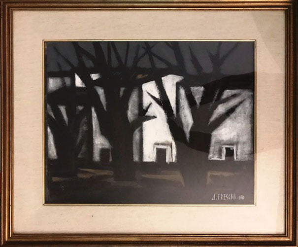 Attilio Freschi - White Houses with Trees