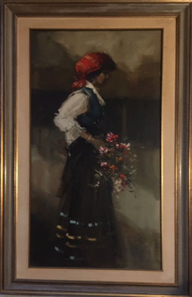 Luigi Rocca - Woman with Flowers