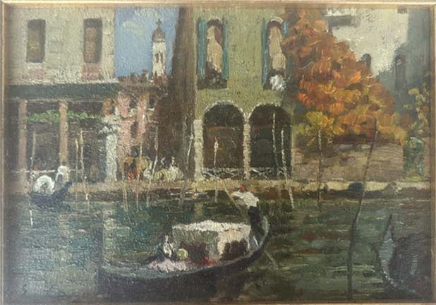 Veduta di Venezia a olio su tela di Erma Zago