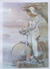 Innocenzo Melani - senza titlo (donna in bici)