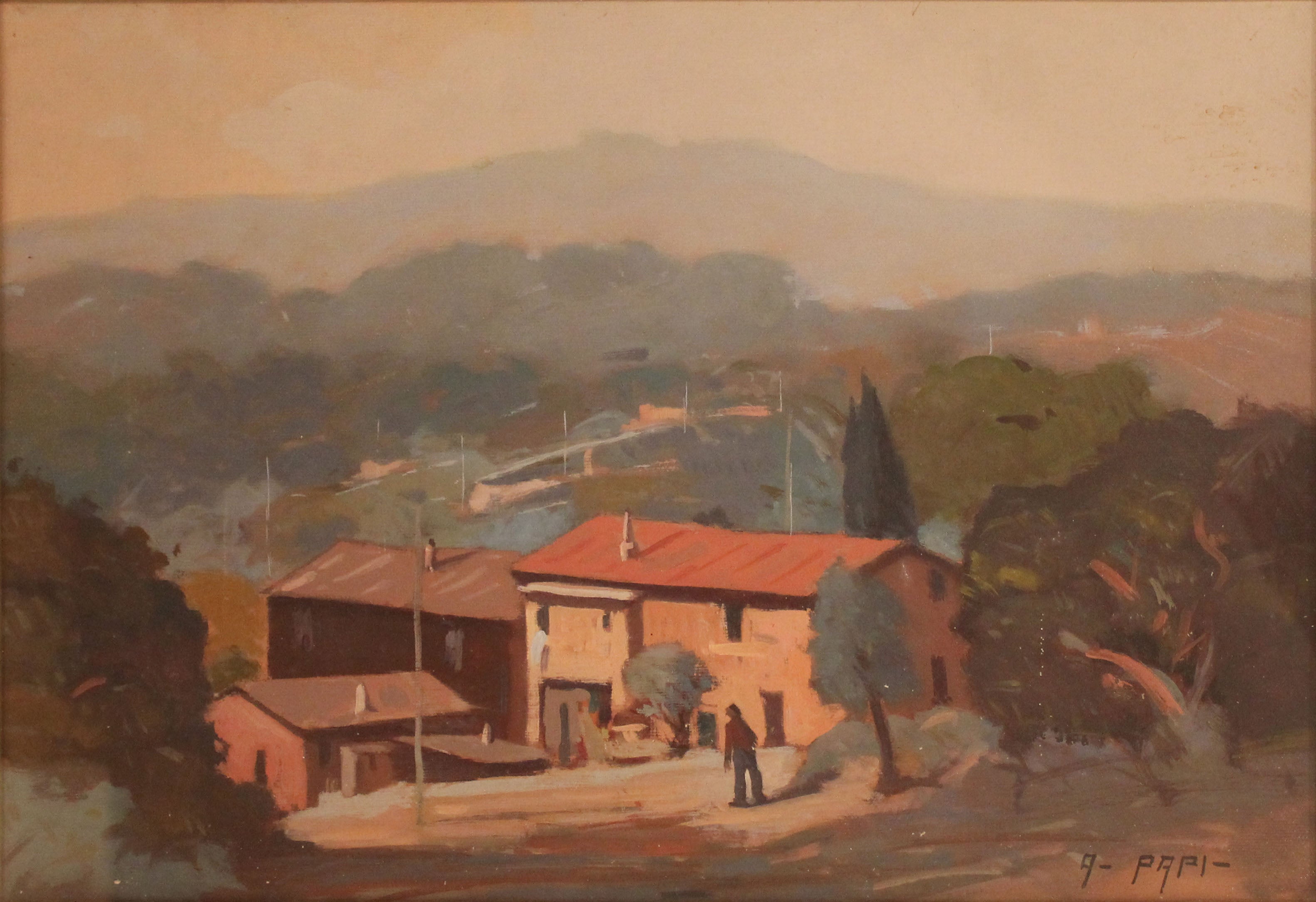 Alfonso Papi - Atardecer en la Toscana