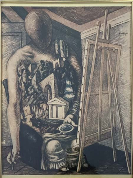 Il manichino, litografia su carta di Giorgio De Chirico