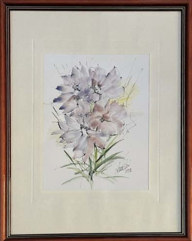 Fiori in tecnica mista su carta di Marco Valeri