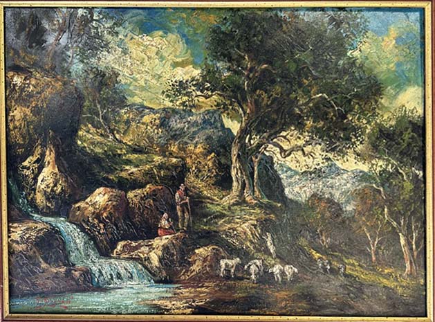 Paesaggio in olio su tela di Gino Grignani