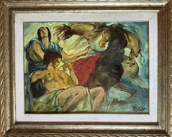 Pensiero, olio su tela figurativo di Rodolfo Zito