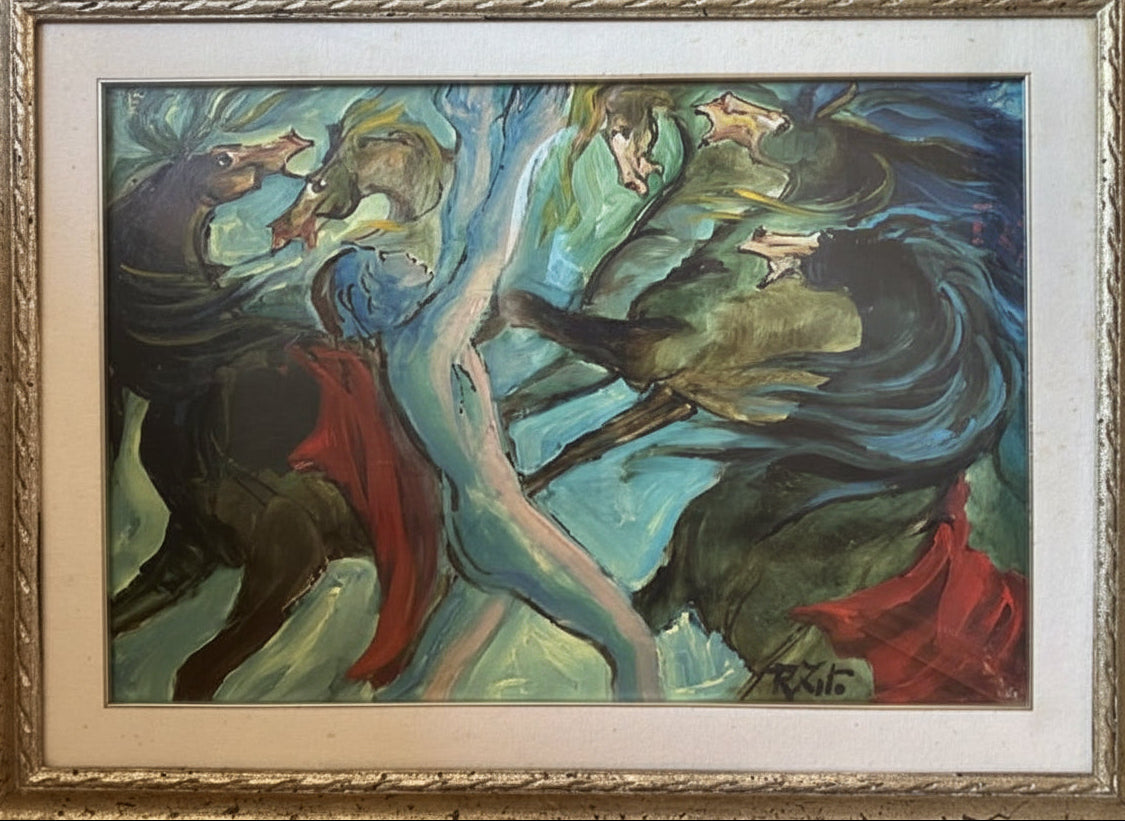 Allegoria, olio su tela figurativo di Rodolfo Zito