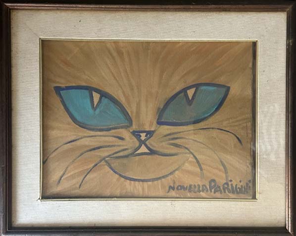 Gatto a olio su tela di Novella Parigini