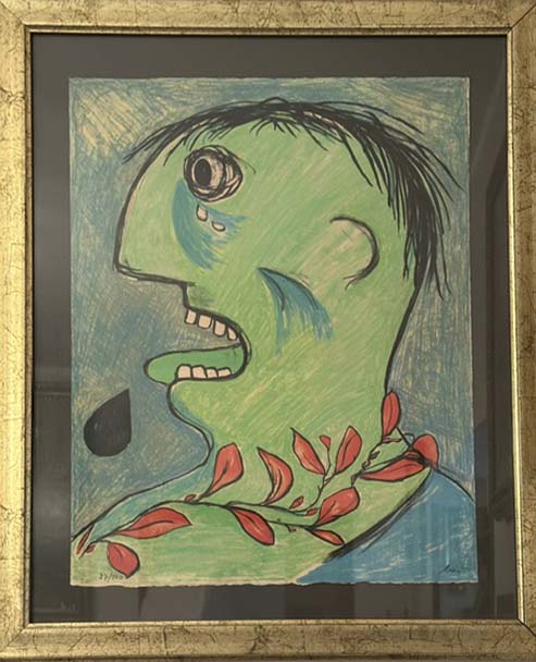 Serigrafia figurativa su carta di Enrico Baj, senza titolo