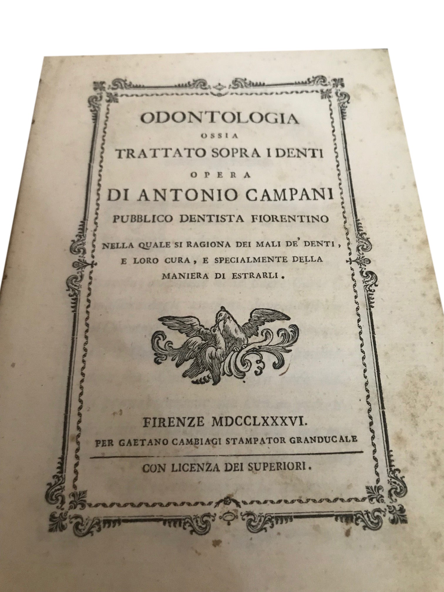 Odontología o Tratado de los dientes de Antonio Campani