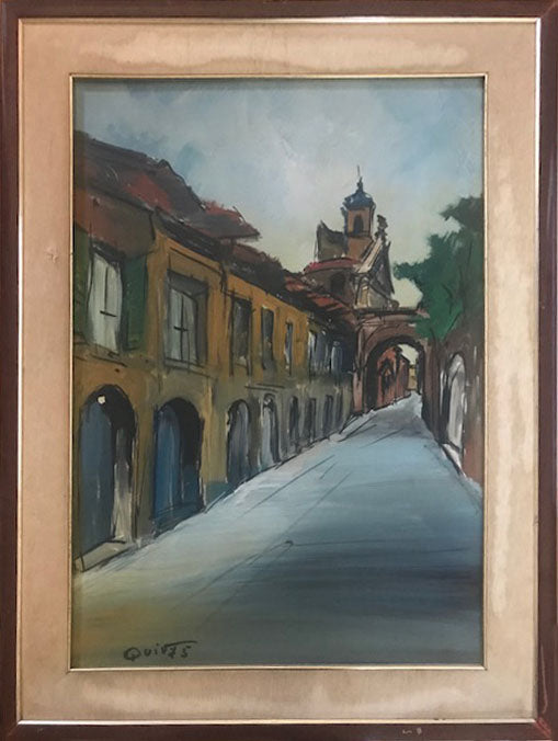 Aquí - Roma desapareció - calle con iglesia