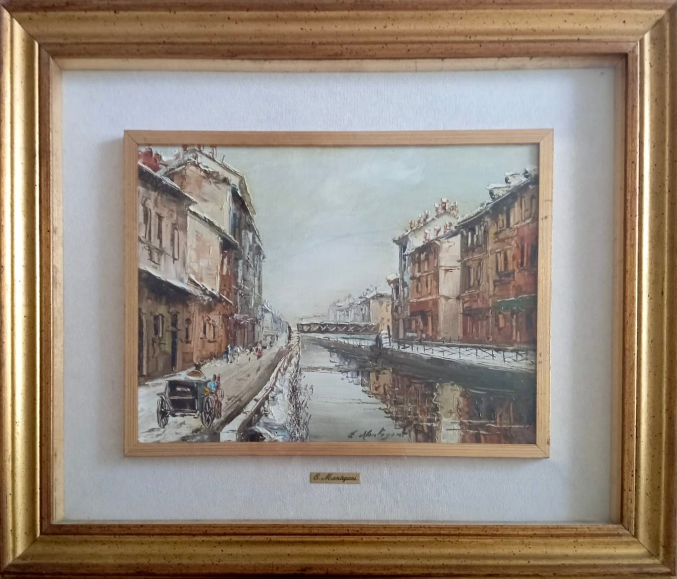 Milano. Il naviglio grande – Olio su tela – Eugenio Mantegani