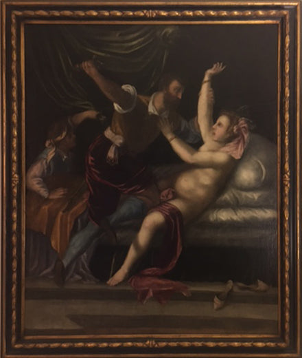 El rapto de Lucrecia (Tarquino y Lucrecia) - copia anónima según Tiziano