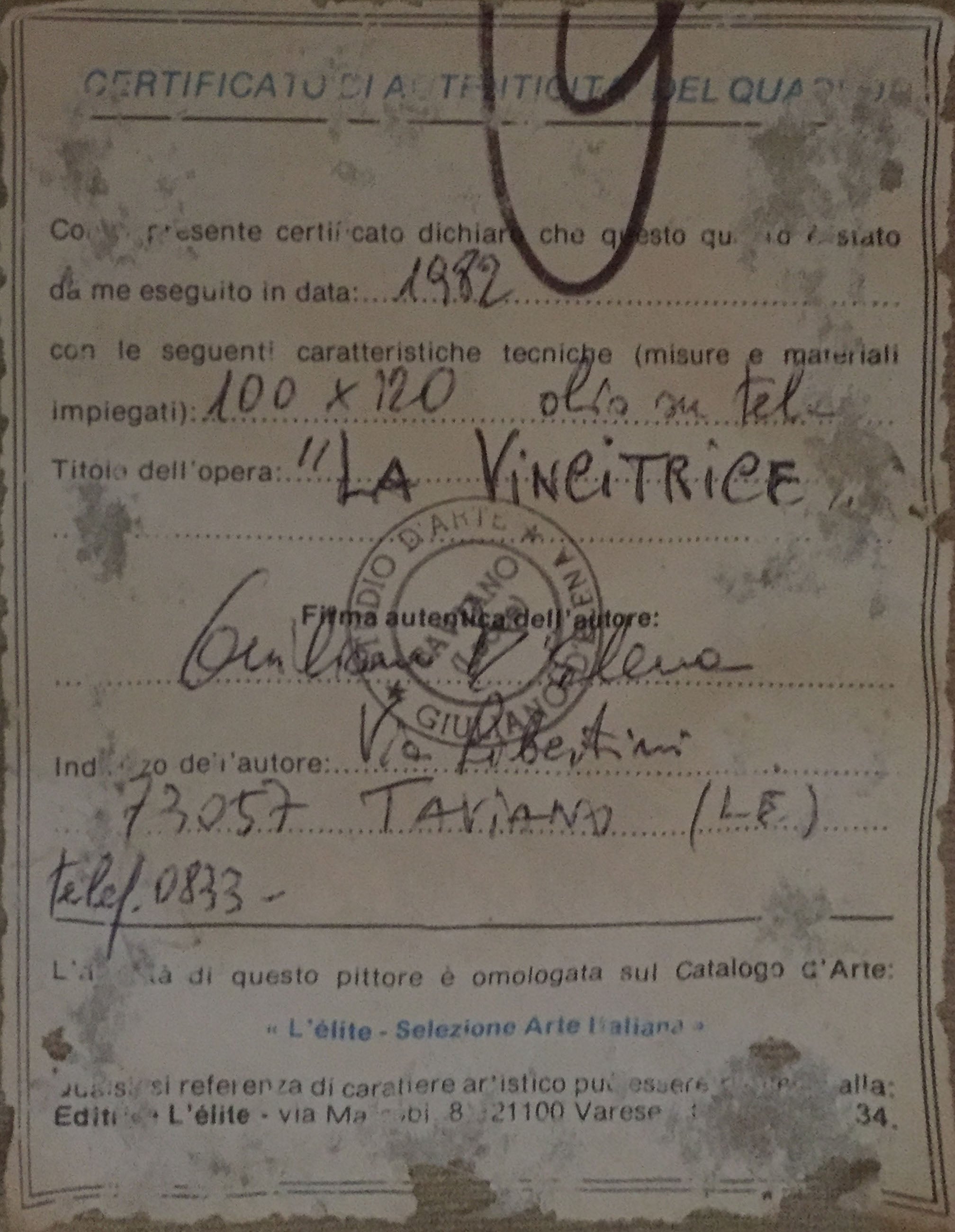 Giuliano d'Elena - La vincitrice