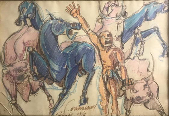 Artista sconosciuto - Cavalli e tori