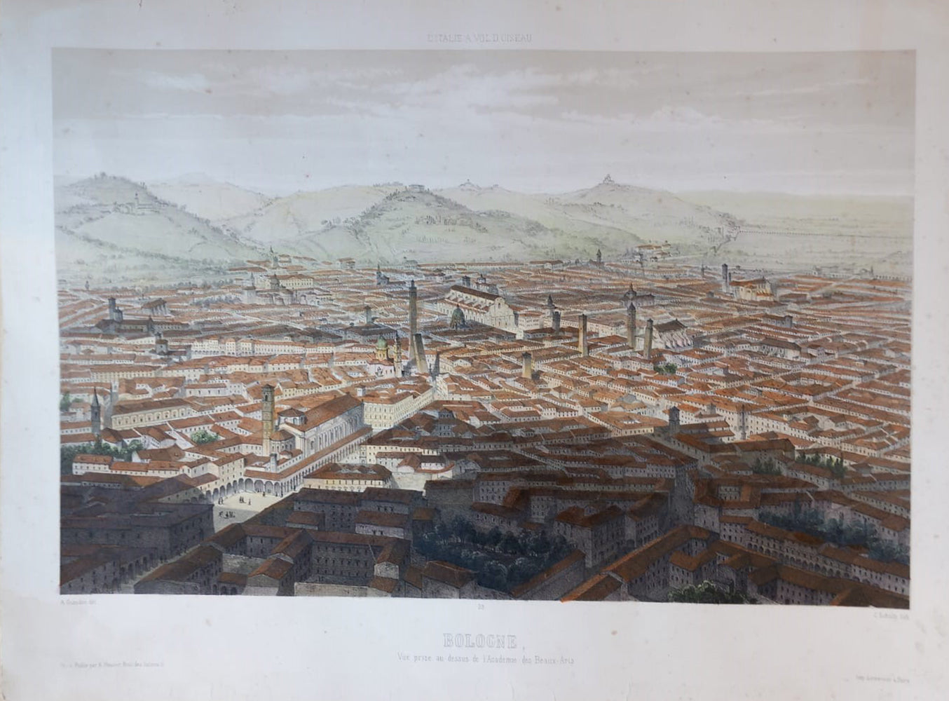 Alfred Guesdon  - L'Italie a vol d'oiseau Bologne