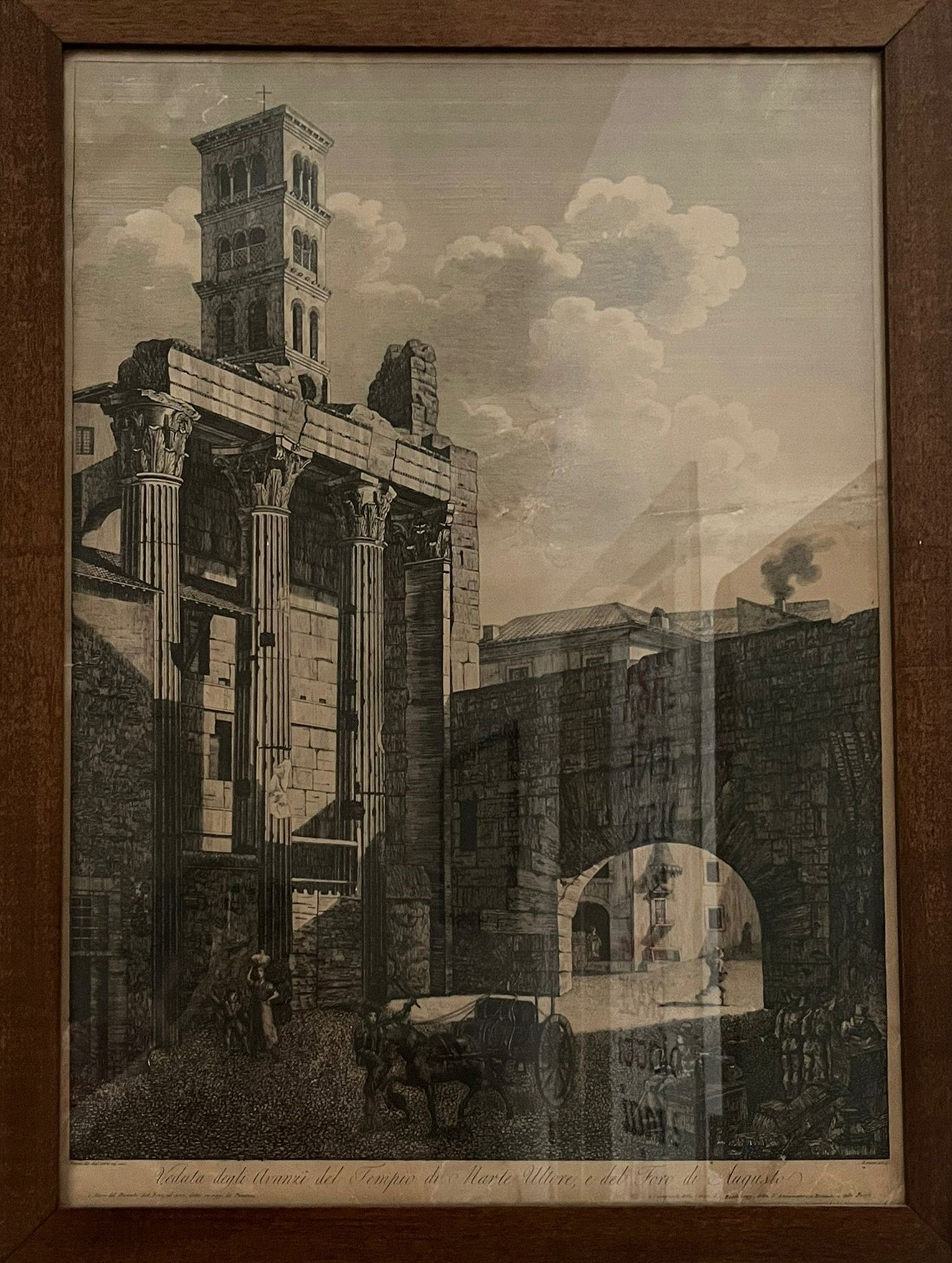 Agostino Penna - View of the remains of the Temple of Mars Ultor