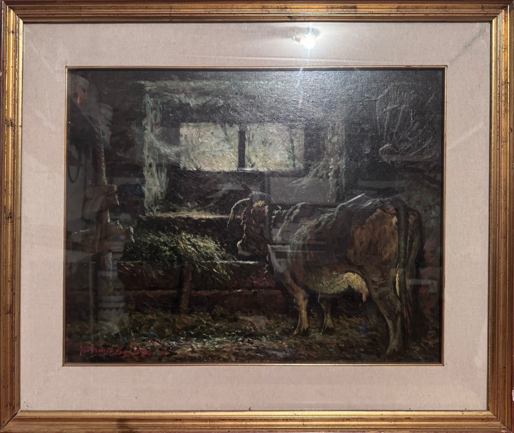 Giovanni Bossone - Interno di una stalla
