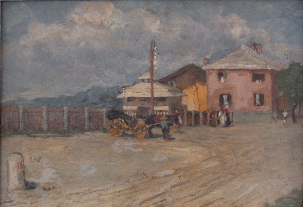 Attilio Pusterla - Estación de tren en la Riviera de Liguria